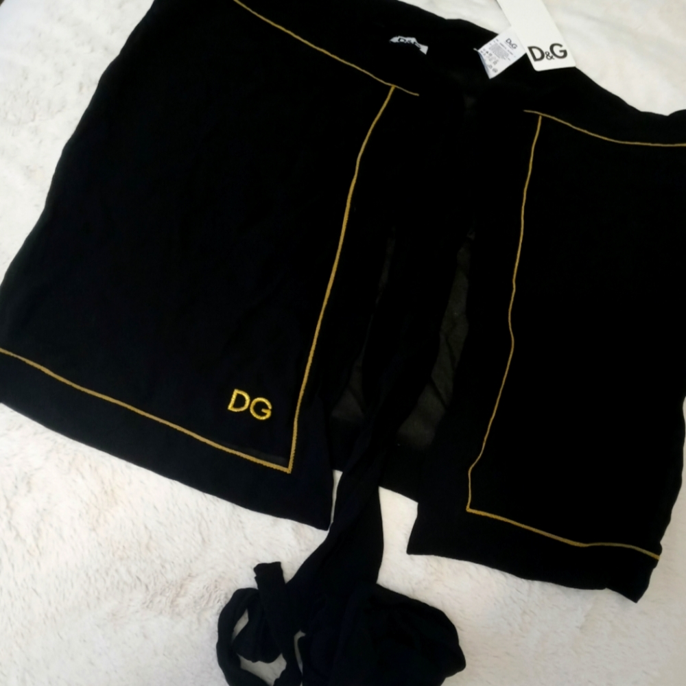 Dolce Gabbana Beachwear black beach skirt wrap